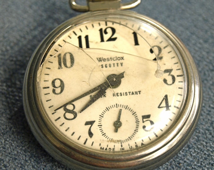 Vintage Westclox scotty Pocket Watch Shock Etsy