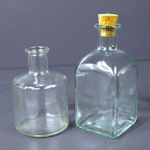 Vintage Clear Glass Apothecary Bottles - 200ML+ - Great Condition