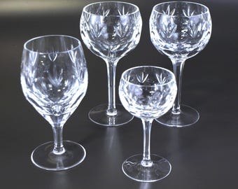 Vintage Gorham Crystal Stemware in Bamberg Pattern, circa 1970&#39;s - Water, Wine, Iced Tea & Cordial Glassware - Sold Separately, VG condition