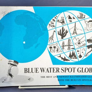Blue Water Spot Illuminated Globe Paperback Instruction Manual / Facts Booklet - 1987 1st edition - Spot Globe 2000