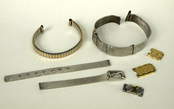 Vintage Lot of Metal Watch Bands and Links - Incl… - image 1