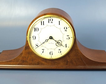 Vintage Seth Thomas Medbury 5E Tambour Electric Mantel Clock with Westminster Chimes - Works