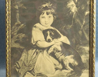 ジョシュア・レイノルズ作「少女と犬」（1780年）キャンバス