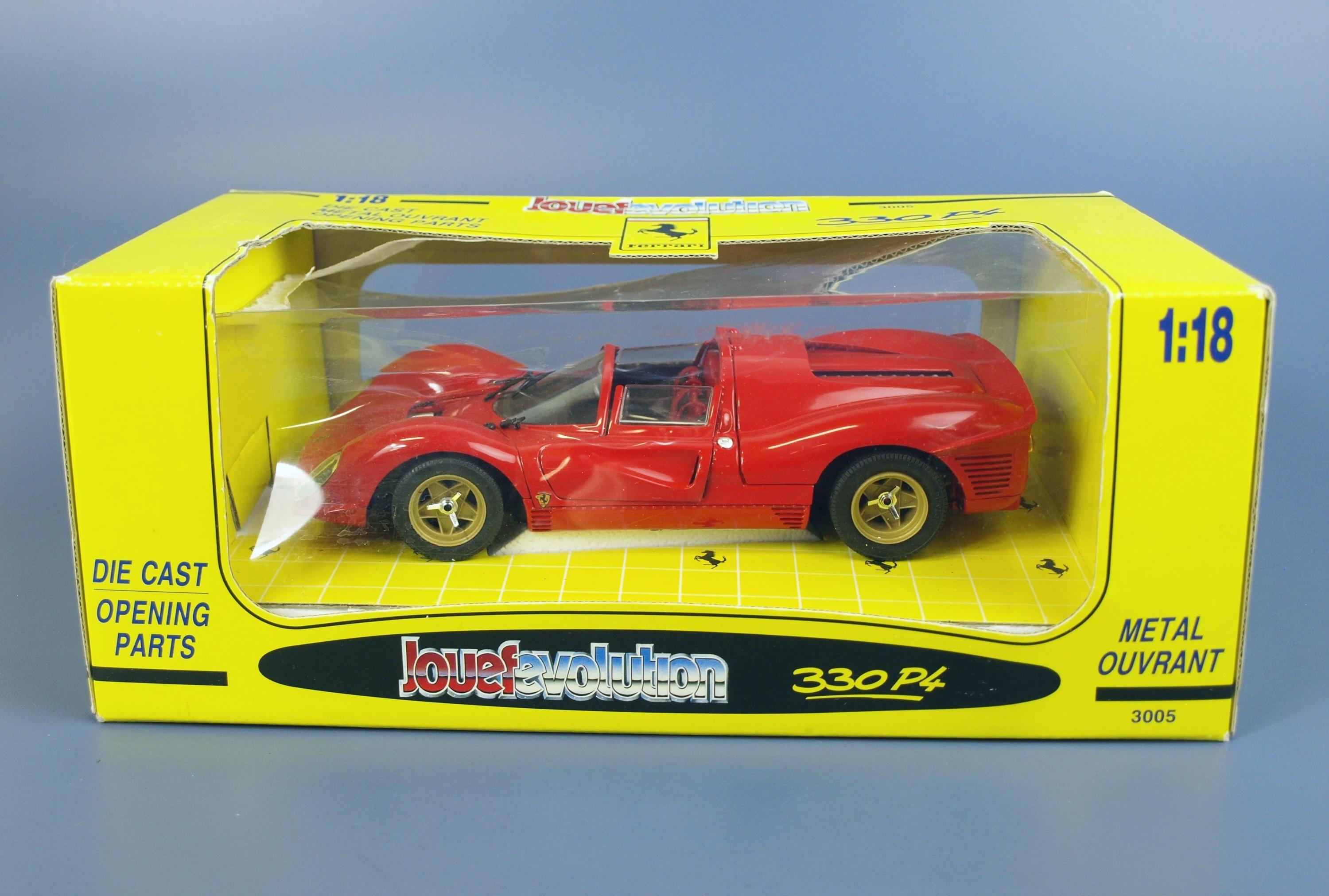 Jouef Evolution Red Ferrari 330 P4 1:18 Scale Diecast in Original