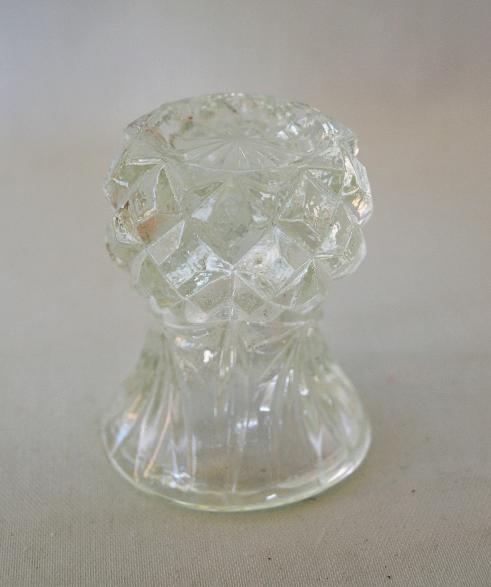Vintage Clear Glass Toothpick Holder With Diamond Point Pattern Made in Japan Etsy