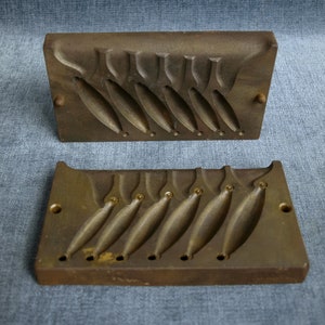 Vintage Reading Instrument Co Zep 1-4 Torpedo Fishing Sinker Mold 6 Cavity  Graduated Cast Iron Metal -  India