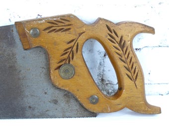 Vintage SANDVIK Tradition 277 Hand Saw 7T 8P 26” W/ Wood Dragon
