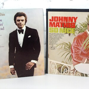 Johnny Mathis Raindrops Keep Falling on My Head & So Nice Vintage LP Albums 1970&#39;s Columbia Records - Set of 2 in Superb Condition