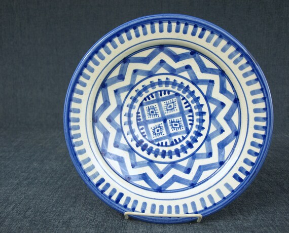 新品未使用】アンティーク モロッコ・フェズ手描き陶器ボウル モロッコ