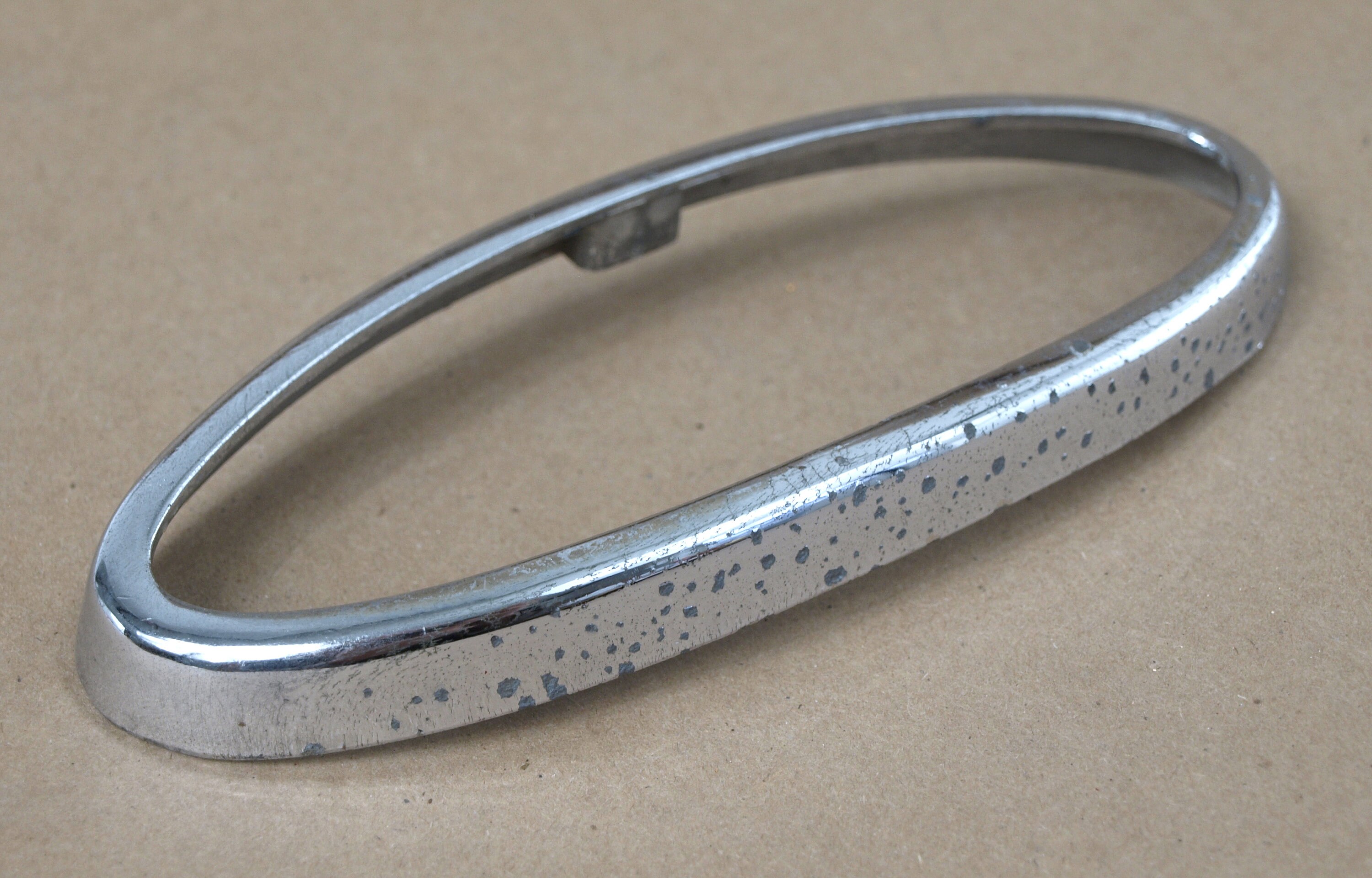 Chrome Tail Light Bezel for 1949-50 Ford Passenger Car Lower Rear 