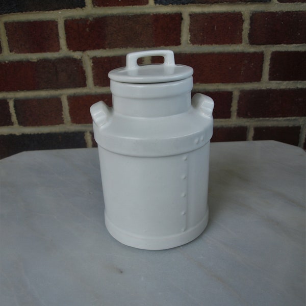 Vintage Solid White Ceramic McCoy Canister with Lid No. 331 – McCoy Milk Crock