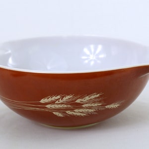 Vintage Pyrex 13&quot; Cinderella Mixing Bowl &quot;Autumn Harvest&quot; Pattern, Circa 1980&#39;s - Discontinued Pattern - Very Good Condition