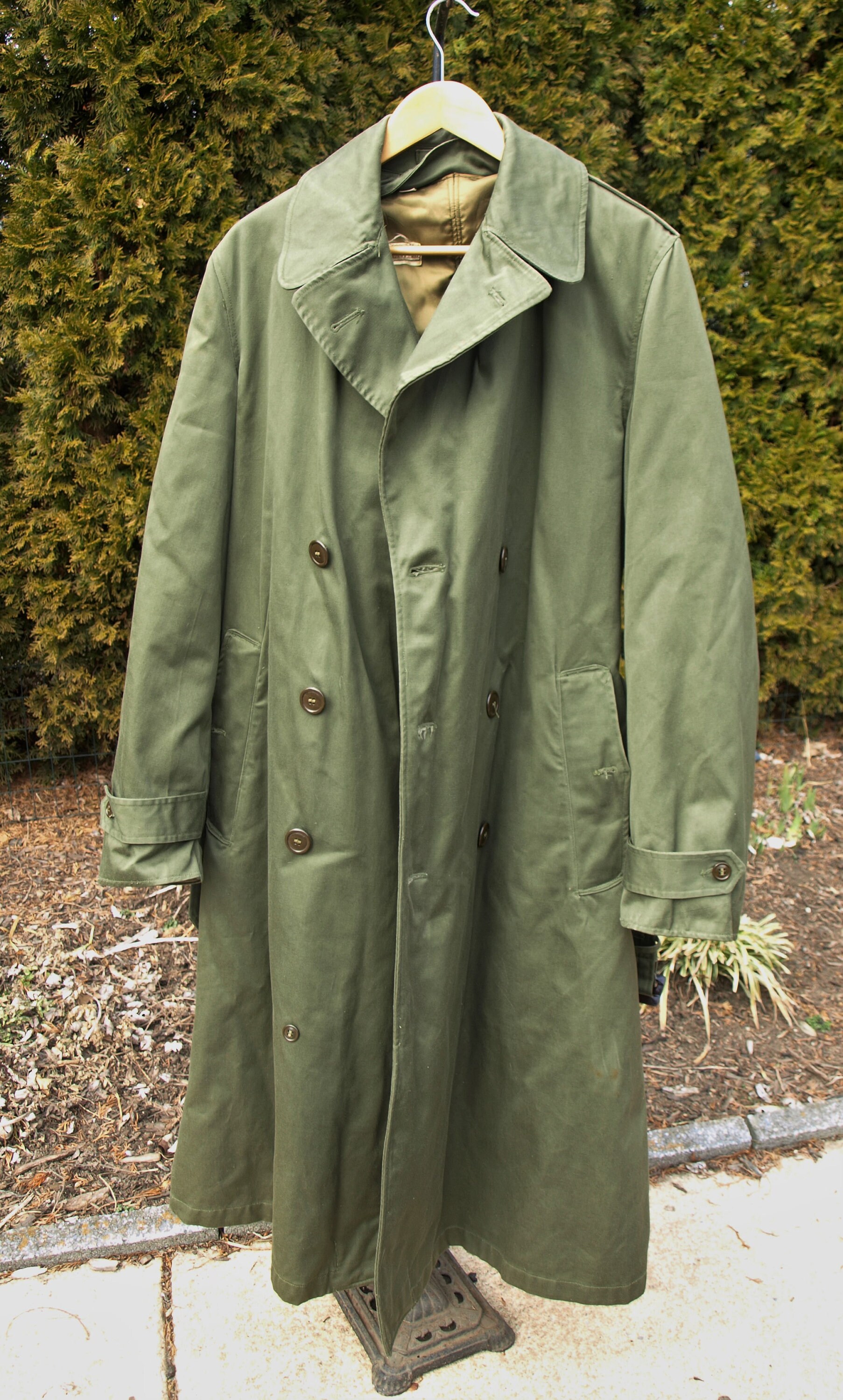 Vintage 50's Officer's Field Trench Military Overcoat Size