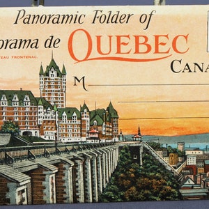 Cartella panoramica del Panorama de Quebec Canada Souvenir pieghevole cartolina libretto