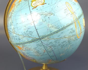 Vintage Cram's Imperial World Globe W/ Metal Stand, Circa