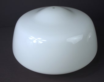 Antique Milk Glass Ceiling Lamp Shade w/ Finial Hole, 14&quot; Diameter x 8.75&quot; High w/ 6&quot; Fitter - C. 1920&#39;s - VG Condition - Sold Separately