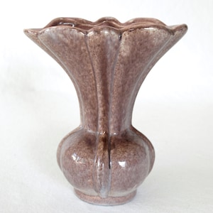 Vintage Small Gonder Stoneware Vase with Purple Drip Glaze No. E-49 – 6.5” tall