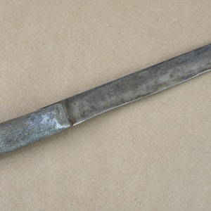 Vintage Metalsmith-Made Steel Slicing Knife w/ Steel Handle - Engraved &quot;Mrs Charley Moon&quot; - 7.75&quot; Blade w/ 4.25&quot; Handle - Good+ Condition