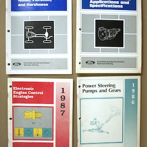 Vintage Ford Service Training Manual (lot of 4) Transmissions, Noise Vibrations and Harshness, Electronic Engine Control, and Power Steering