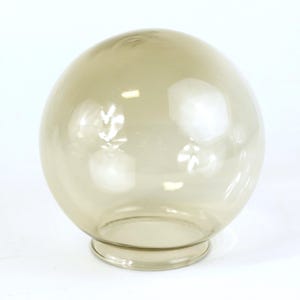 Vintage Light Brown Smoked Glass Globe Diffuser Replacement Shade with 3" Diameter Lipped Fitter Neck