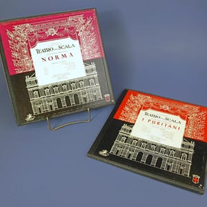 Teatro Alla Scala Norma and I Puritani by Vincenzo Bellini Two Vintage Box Sets LP Vinyl Album Set- Published by Angel Records, 1954 - VF