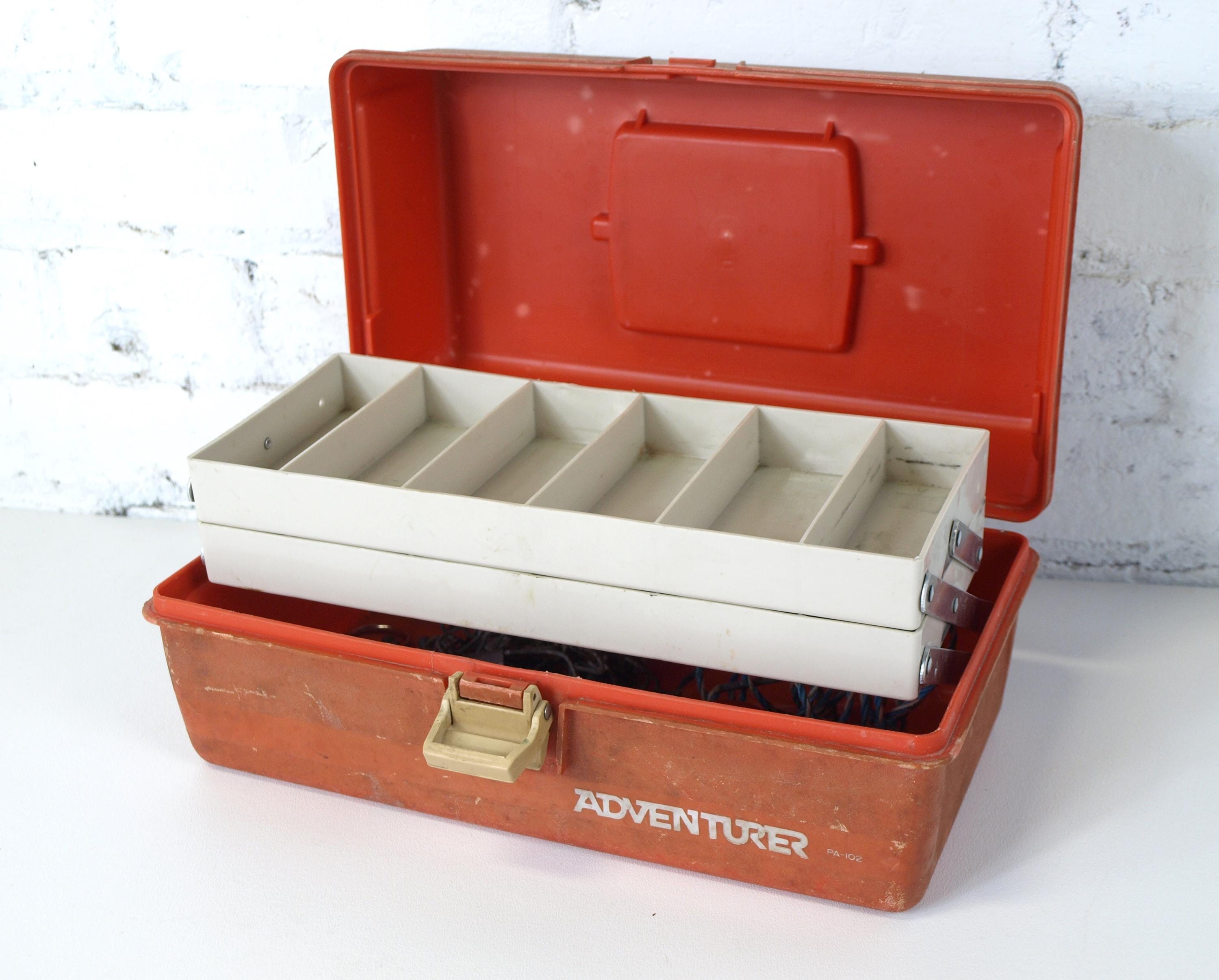 Vintage Adventurer Plastic Tackle Box PA-102 With Miscellaneous Fishing  Tackle and Lures - Made in USA - Includes Heddon Tiny Torpedos - Etsy