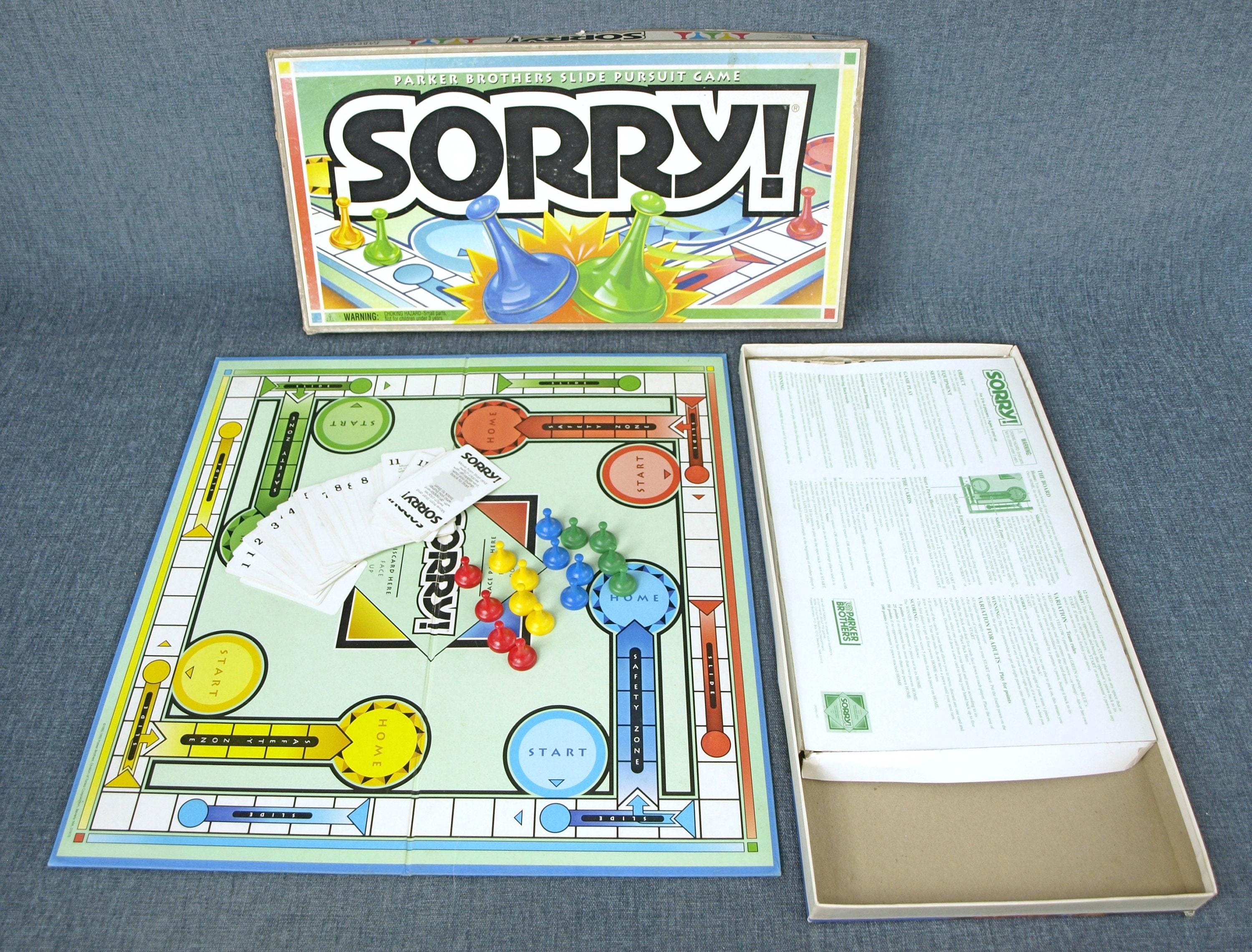 Vintage Sorry Slide Pursuit Board Game # 00390 by Parker Brothers