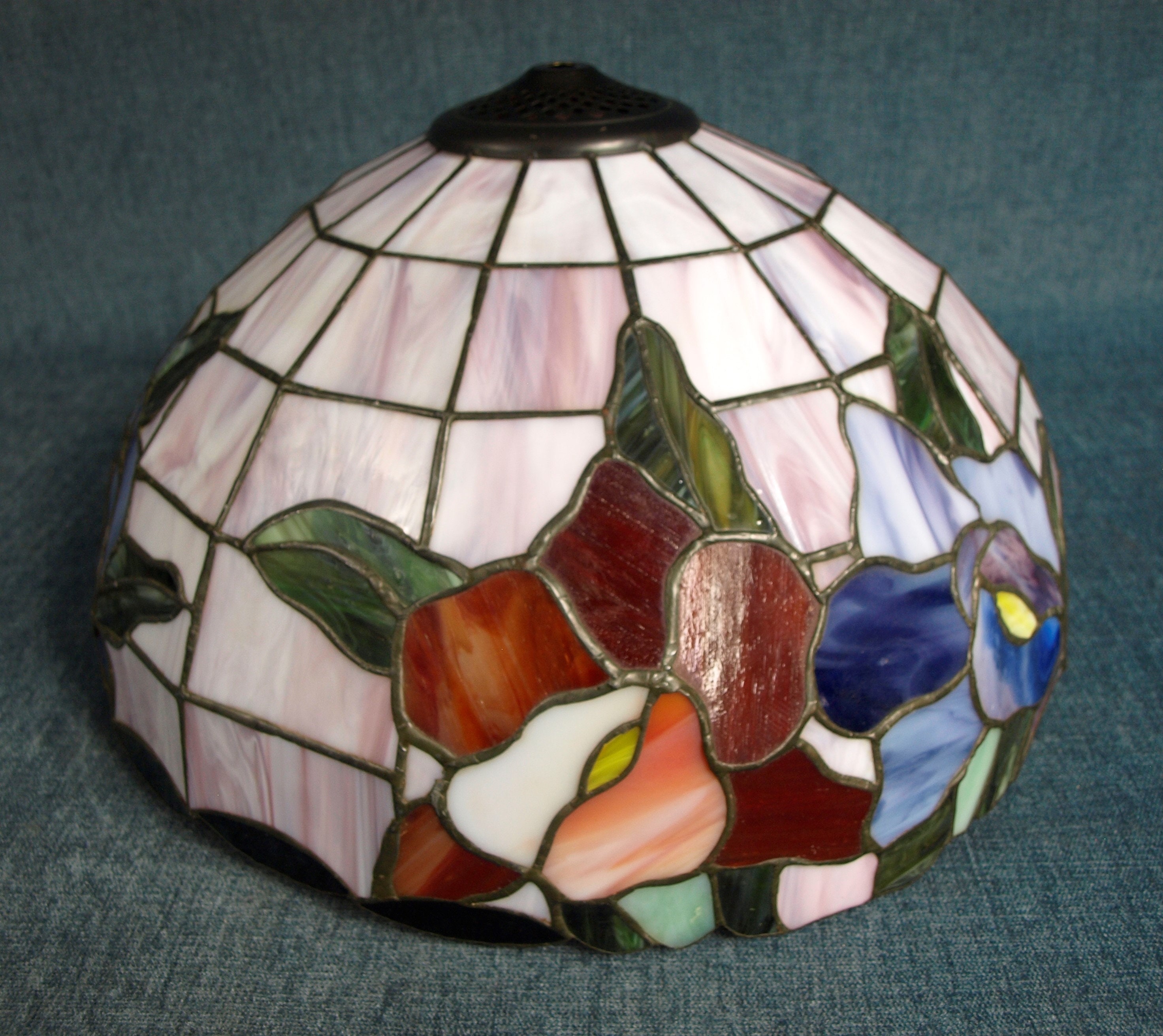 Beautiful Large Stained Glass Lamp Shade with Floral Pattern | Etsy