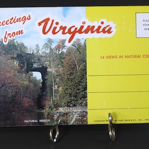 Vintage Grüße von Virginia Faltbare Postkarten Souvenir - circa 50er Jahre - Landschaftsfotos