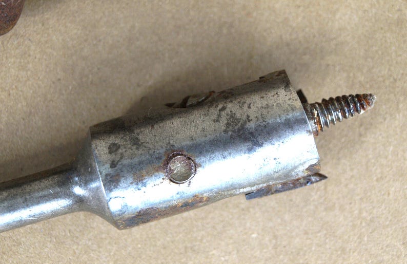 Vintage Greenlee Micro-Dial No. 6 Adjustable Expansive Drill Bit and No. 16 Auger Brace Bit 1" size image 3