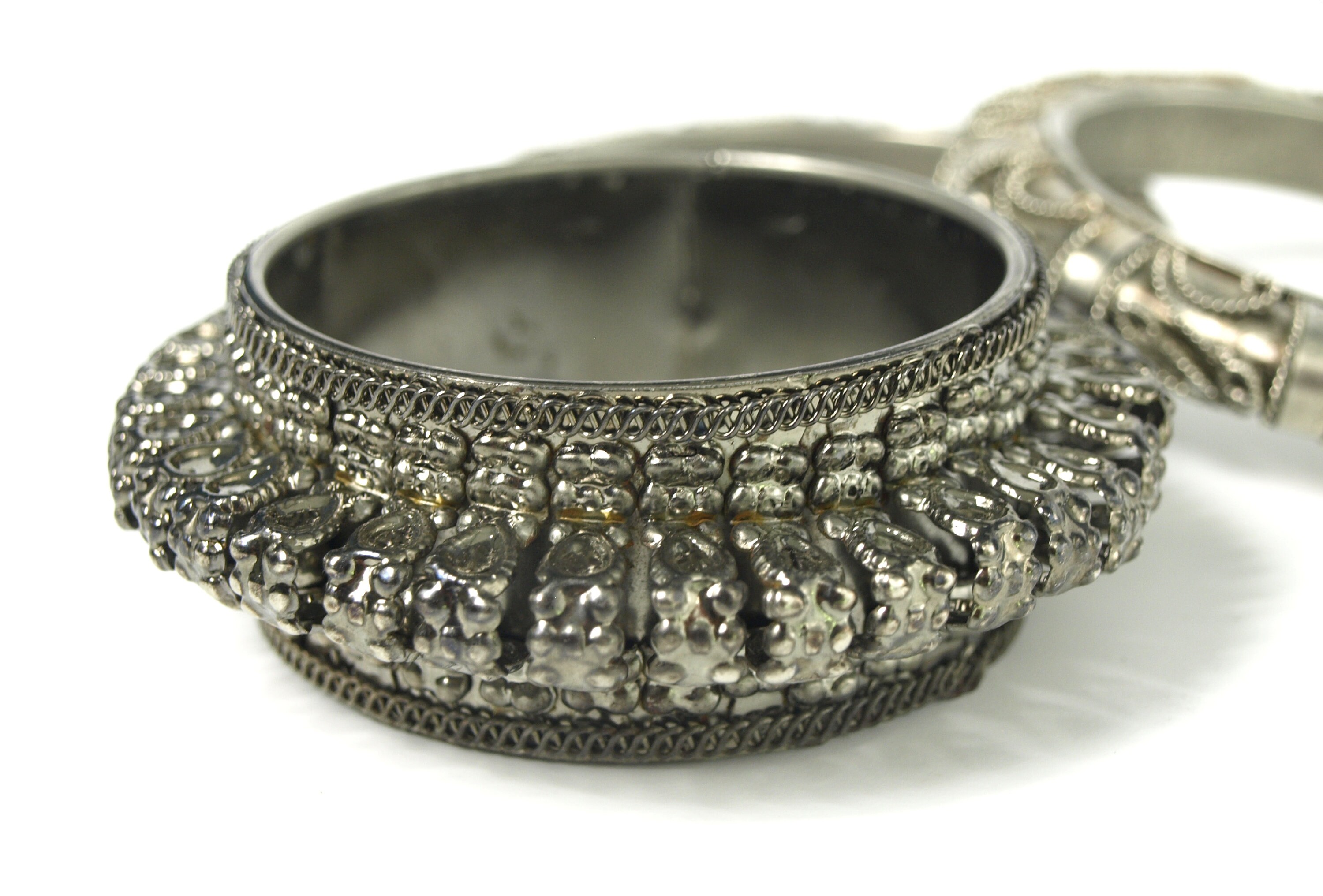 美品❣️象牙調 バングル ヴィンテージ Vintage British Silver Bangle Bracelet イギリス ヴィンテージ