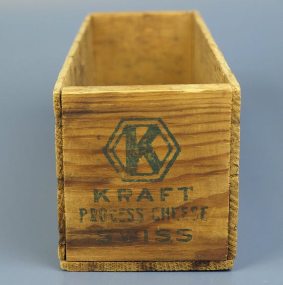 Antique Kraft Swiss Cheese Wooden Box Crate Circa Early 1900s