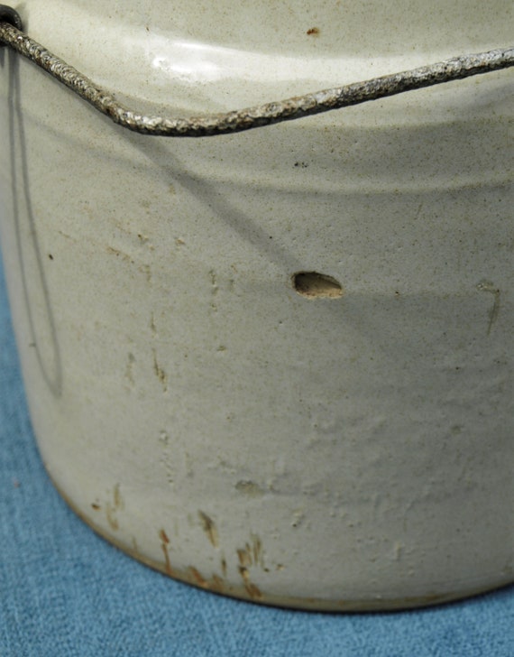 150-52 Rare Antique Western Stoneware Co 5 Weir Seal Wire Bail Large Crock Pot Canister Monmouth Illinois No 150-52 Rare Antique Western Stoneware Co 5 Weir Seal Wire Bail Large Crock Pot Canister Monmouth Illinois No