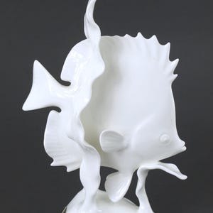 Rare Vintage Nippon Toki Kaisha Angelfish Figurine, Noritake Bone China - Circa 1950&#39;s - Original Sticker; No Box - Gorgeous and Near Mint!