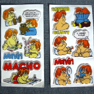 Marvin Baby Cartoon by Tom Armstrong from Sunday Comics Puffy / Puff Stickers - 13 total