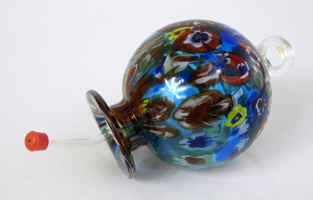 Vintage Murano Style Glass Hummingbird Feeder With Stopper and Etsy
