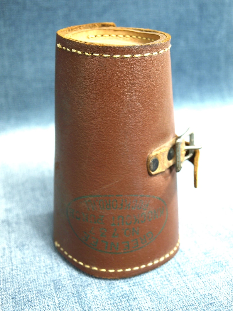 Vintage Greenlee No. 737 Knockout Punch Set for 1.5" & 2" Conduit with Leather Case in Good Condition image 5
