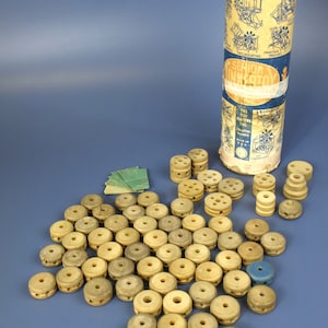 Vintage Senior TinkerToy by The Toy Tinkers - circa 1920&#39;s - 66 Pieces Wheel Set w/ Original Lid - Made in USA - 13&quot;