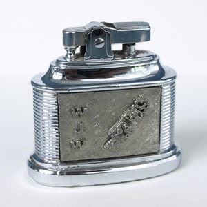 Vintage Mid Century MTC Bell Table LIghter - Advertising Item for WJW Channel 8 of Cleveland, Ohio - Circa late 1940's - Made in Japan