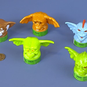 Vintage Gremlin 2 A New Batch Topps Candy Container Toys - Unopened 1990 Warner Bros Gizmo Lenny George Daffy Mohawk - 2&quot; - Near Mint Cond