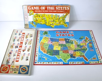 Game of the States by Milton Bradley, Circa 1975 - In Original Box - Complete Game, "Who sells the most from Coast to Coast?" - Good+