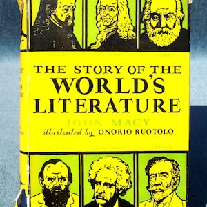 The Story of the World&#39;s Literature by John Macy illustrated by Onorio Ruotolo 1932 HC w DJ Book