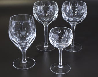 Vintage Gorham Crystal Stemware in Bamberg Pattern, circa 1970&#39;s - Water, Wine, Iced Tea & Cordial Glassware - Sold Separately, VG condition