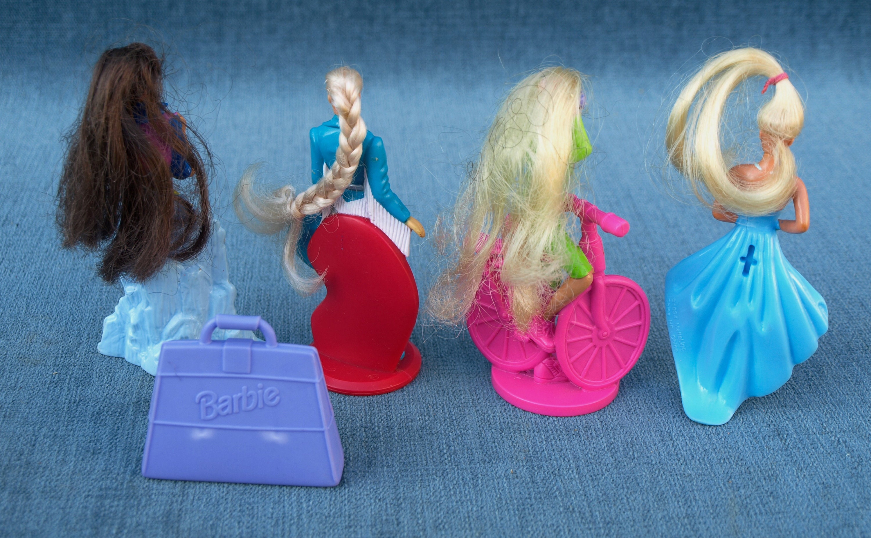 Small Rubber Barbie Dolls McDonald's Happy Meal Toys set of 4
