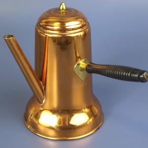 Vintage Coppercraft Guild Copper Tea or Coffee Pot with Side Wood Handle - Possible Leak