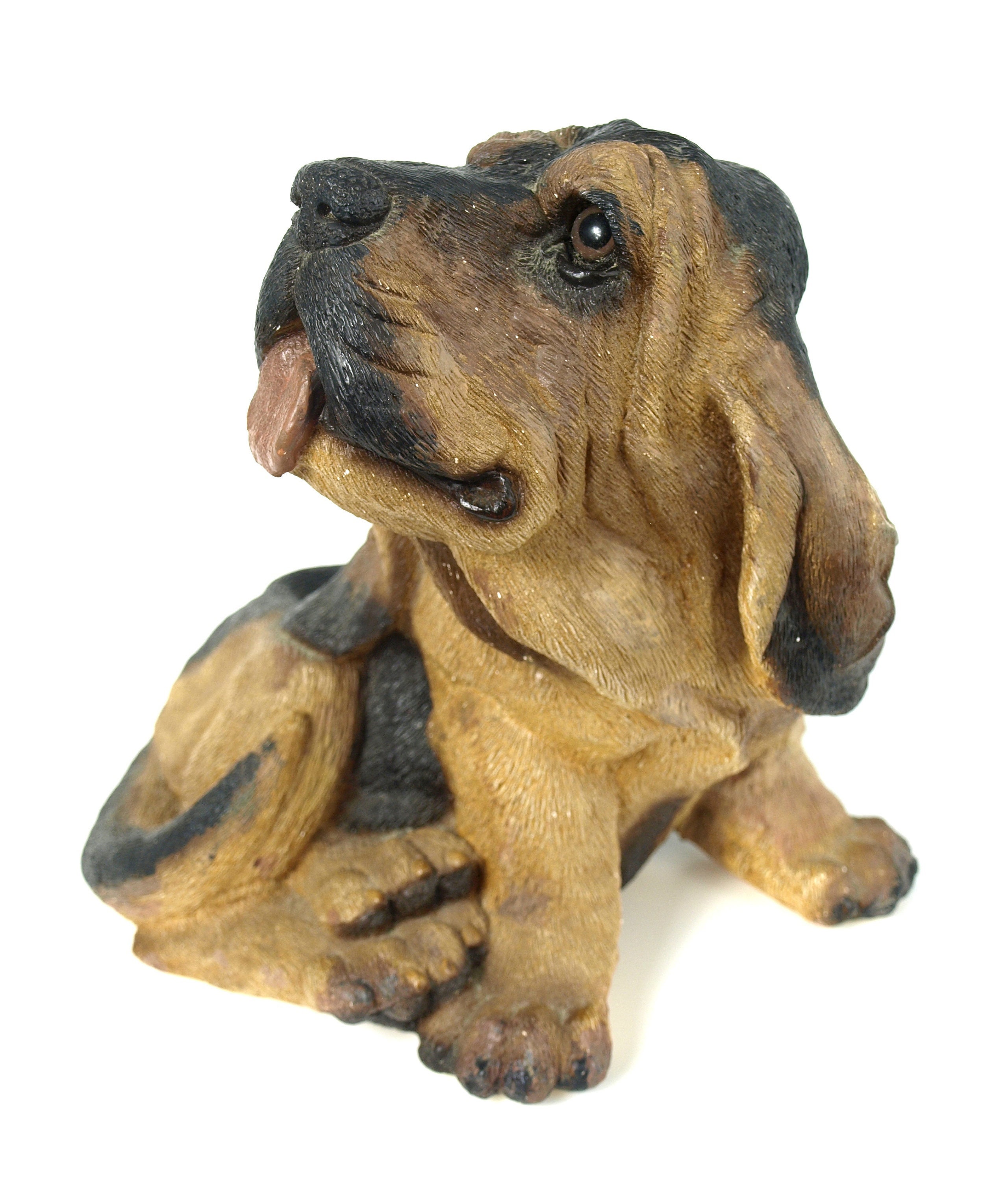 Vintage Plaster Bloodhound Puppy / Basset Hound Dog Bank by Bank