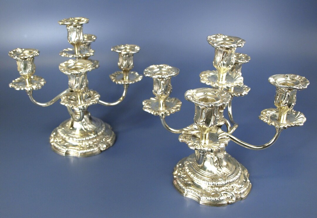 Gorgeous Antique Reed & Barton Silver Plate Candelabra Pair No