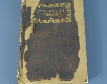 Antique 1895 John Keats Complete Poetical Works, Thomas Crowell Deluxe Leather Binding - Loose Covers, Clean Text Block Reading Copy