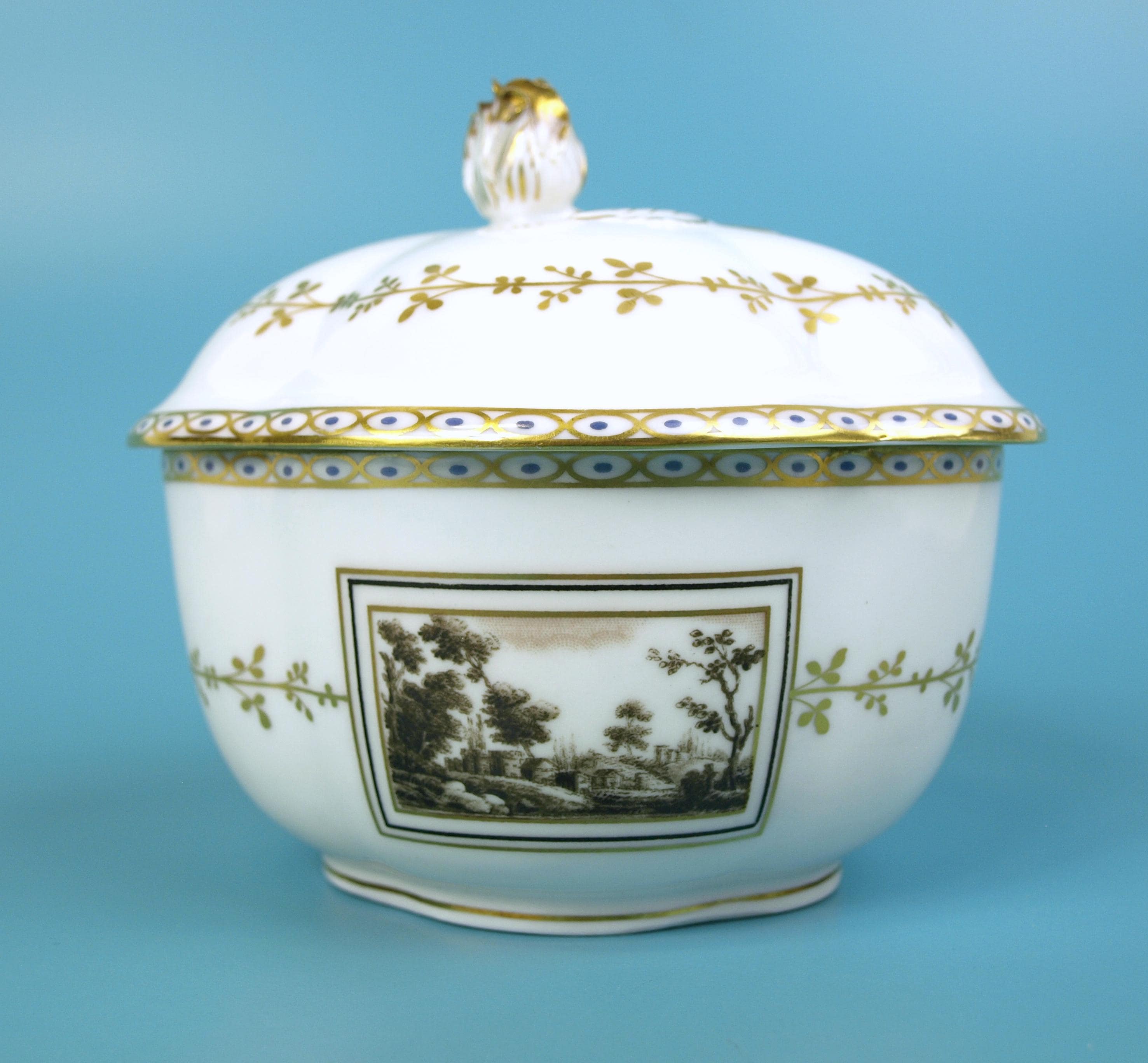 Vintage Richard Ginori Fiesole Porcelain China Oval Lidded Box