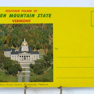 Cartella souvenir vintage dello stato di Green Mountain, Vermont - Set di cartoline pieghevoli, circa anni '70 - Souvenir e cimeli di viaggio - VG
